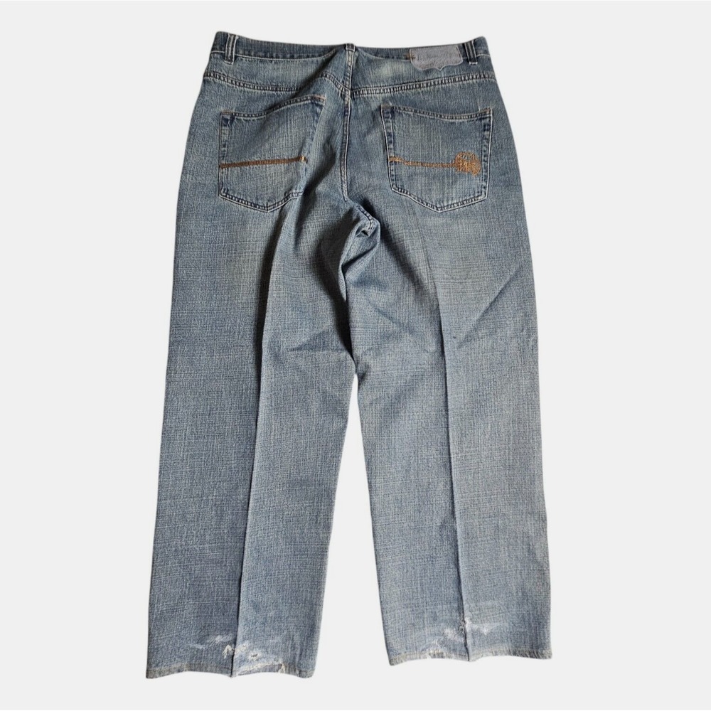 Mecca USA Y2K Baggy Straight Leg Jeans Mens Blue‎ Denim Cotton Size 40x30